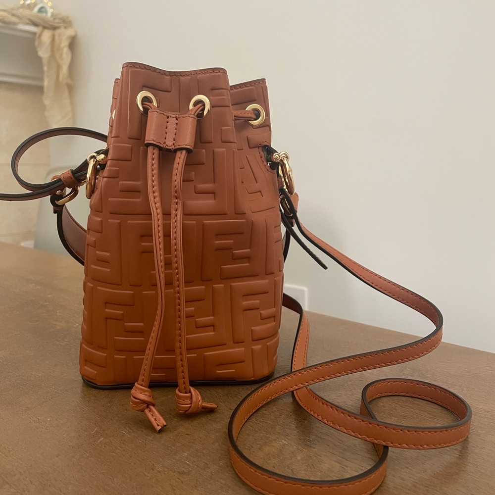 Fendi Brown Mon Tresor Leather Bucket Bag